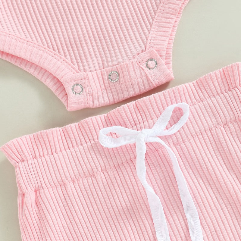 Cotton Candy Ribbed Ruffle Set