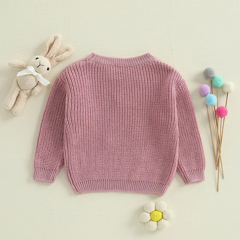 Easter Knit Embroidery Pullover