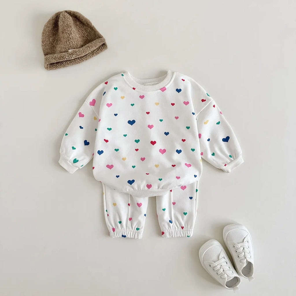 Heart Print Loungewear Set