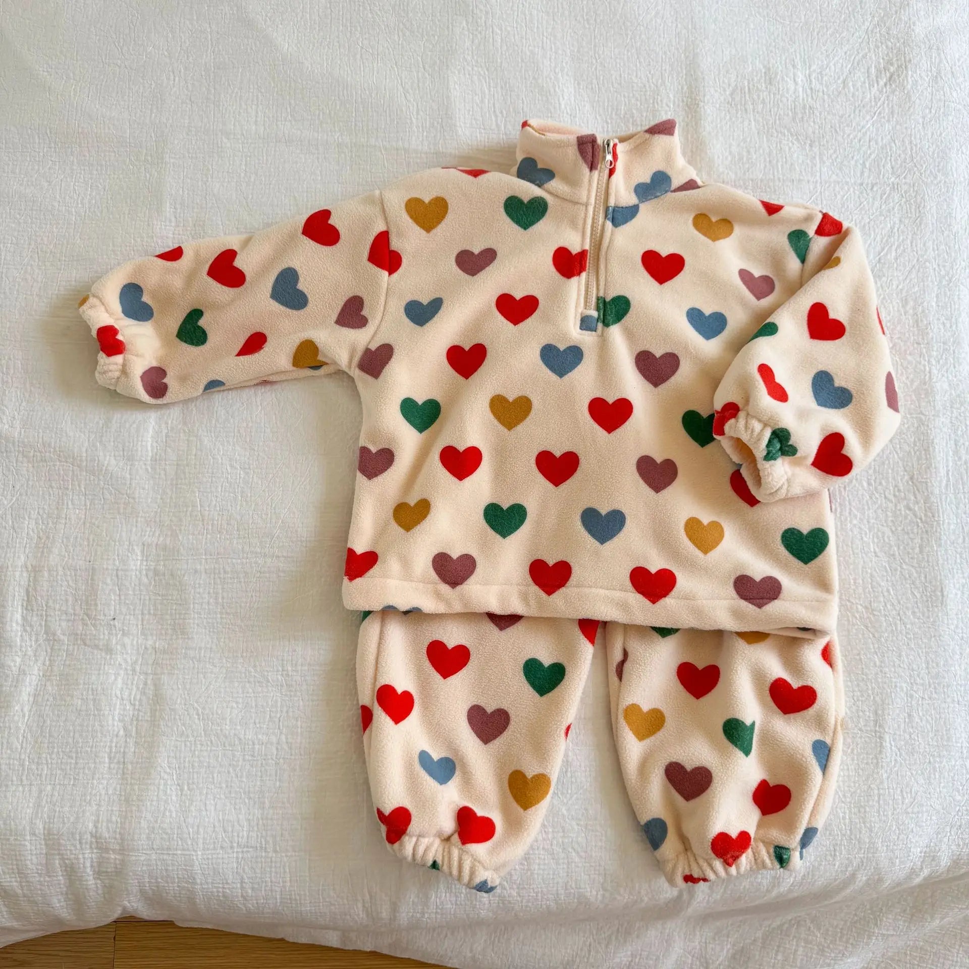 Fleece 2 Piece - Heart / Strawberry