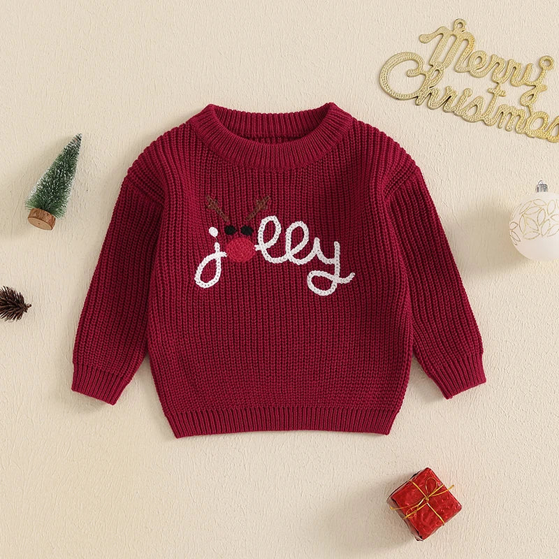 Jolly Reindeer Embroidery Jumper