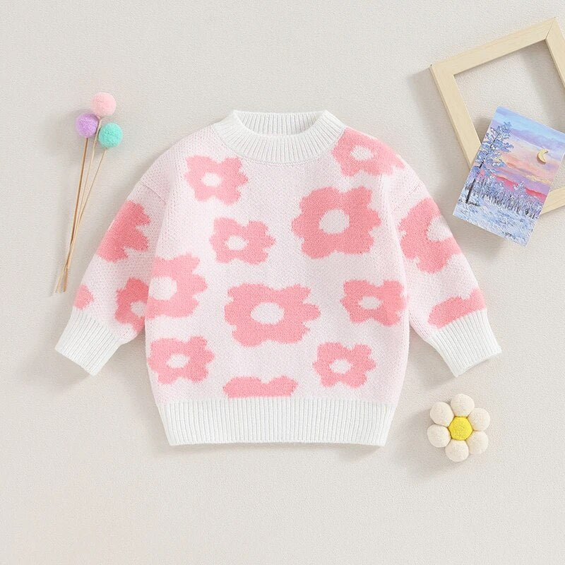 Contrast Flower Power Pullover