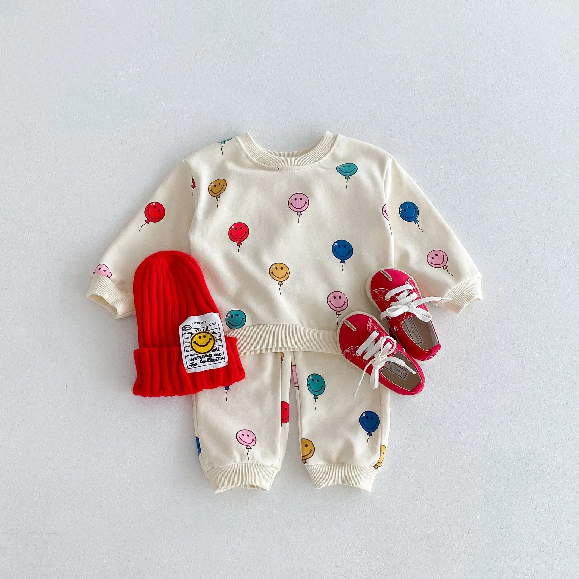 Smiley Balloon Print Tracksuit