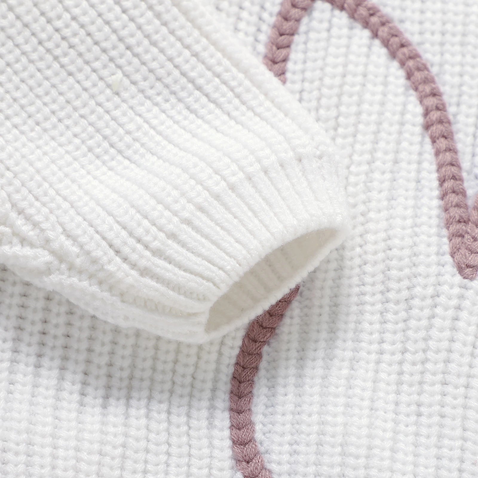 Embroidery Bunny Daisy Knit Pullover