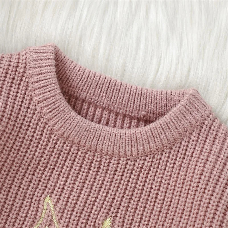 Embroidery Bunny Pullover