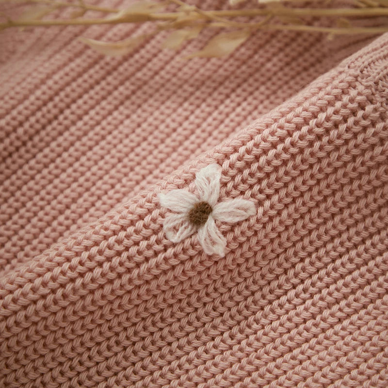 Flower Embroidery Knit Jumper