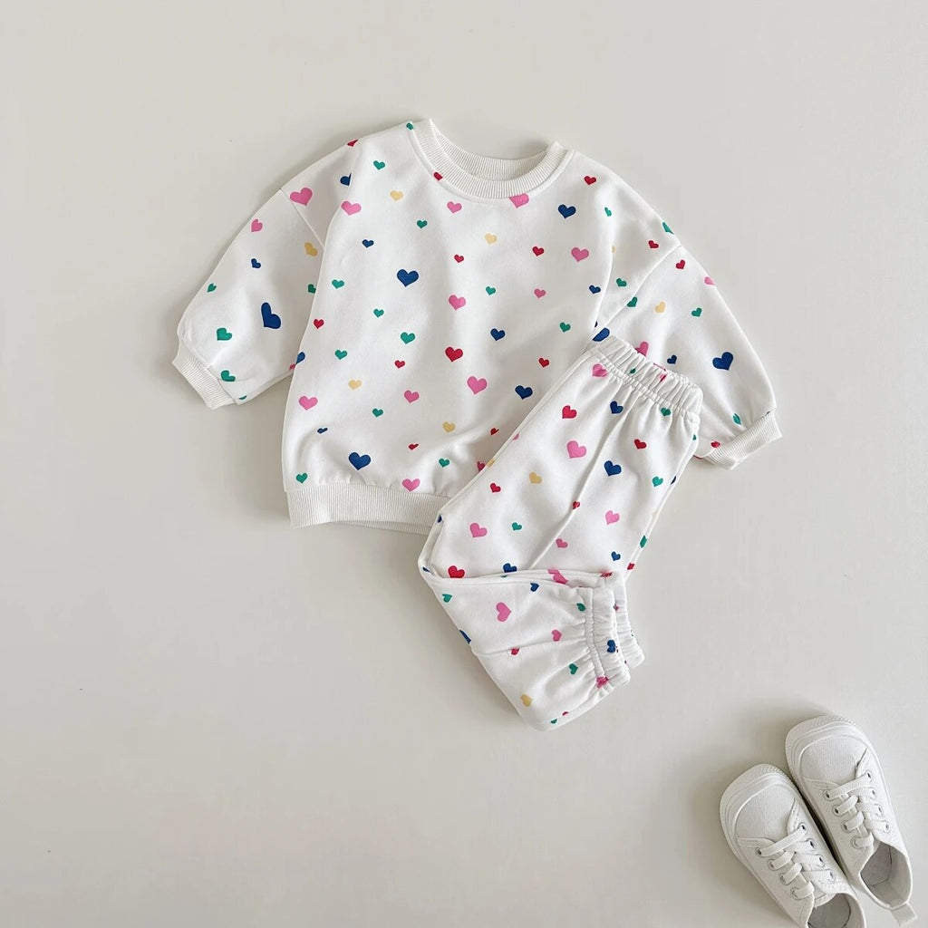 Heart Print Loungewear Set