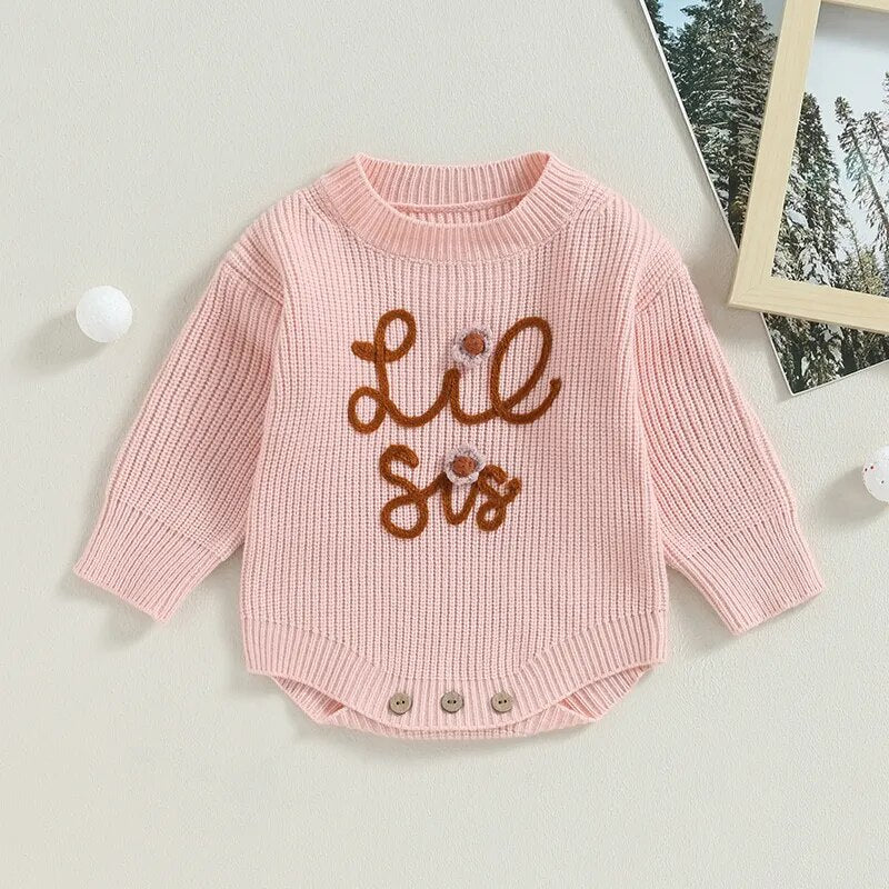 Lil Sis Embroidery Romper