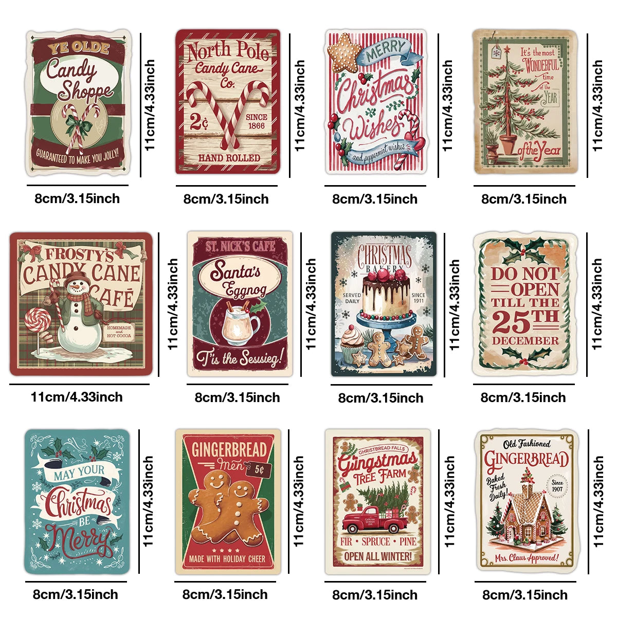 Vintage North Pole Gift Stickers