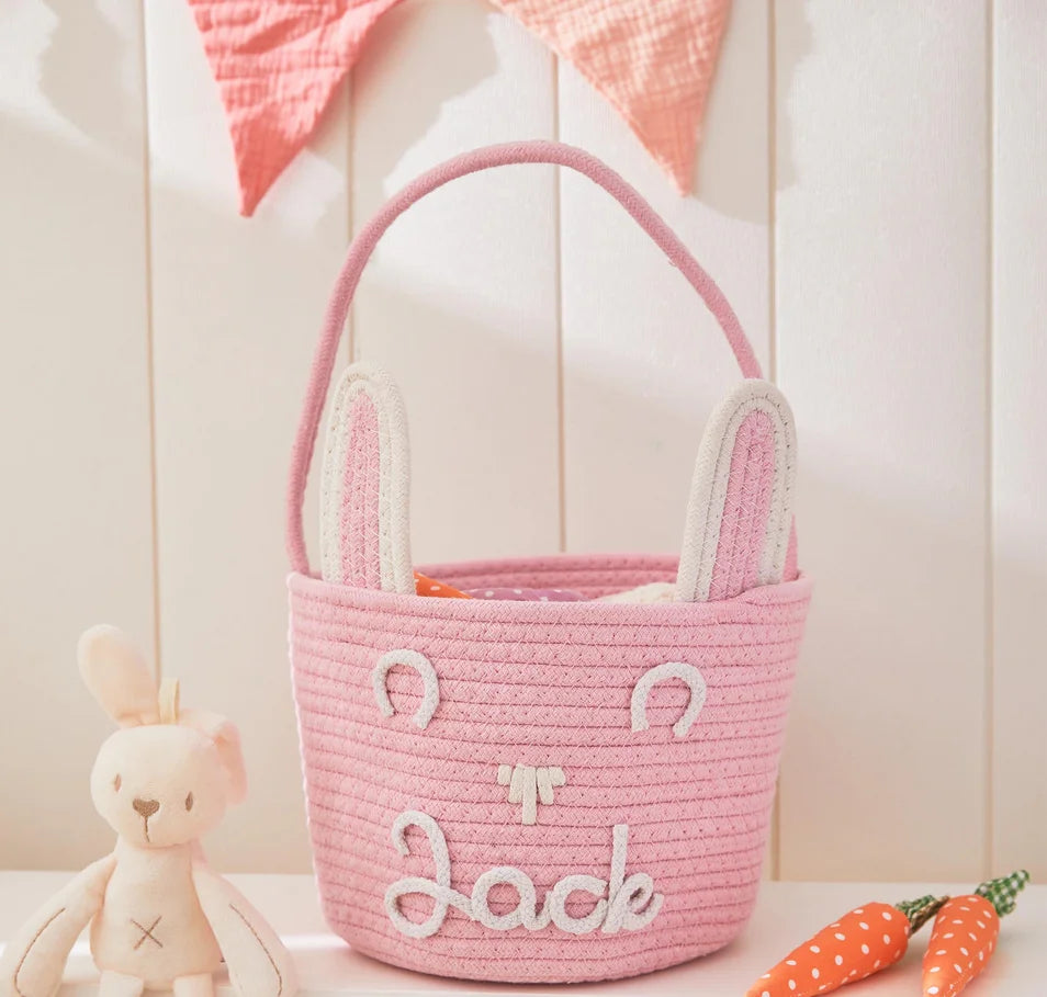 Personalised Easter Bunny Yarn Basket