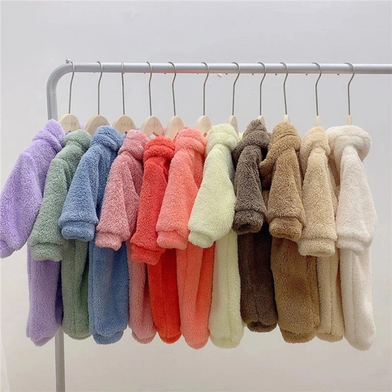 Colour Bear Ear Fleece Romper