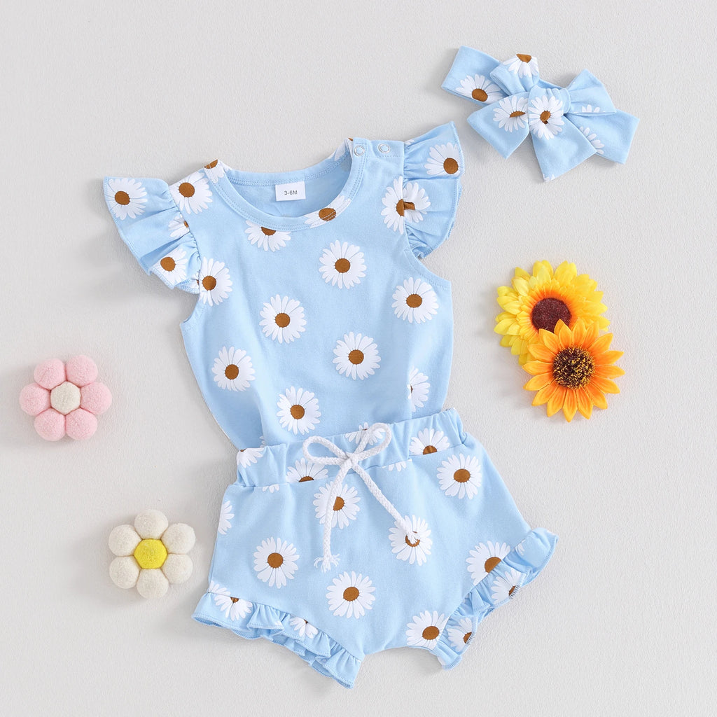 Daisy Ruffle Fly Sleeve 3 Piece Set