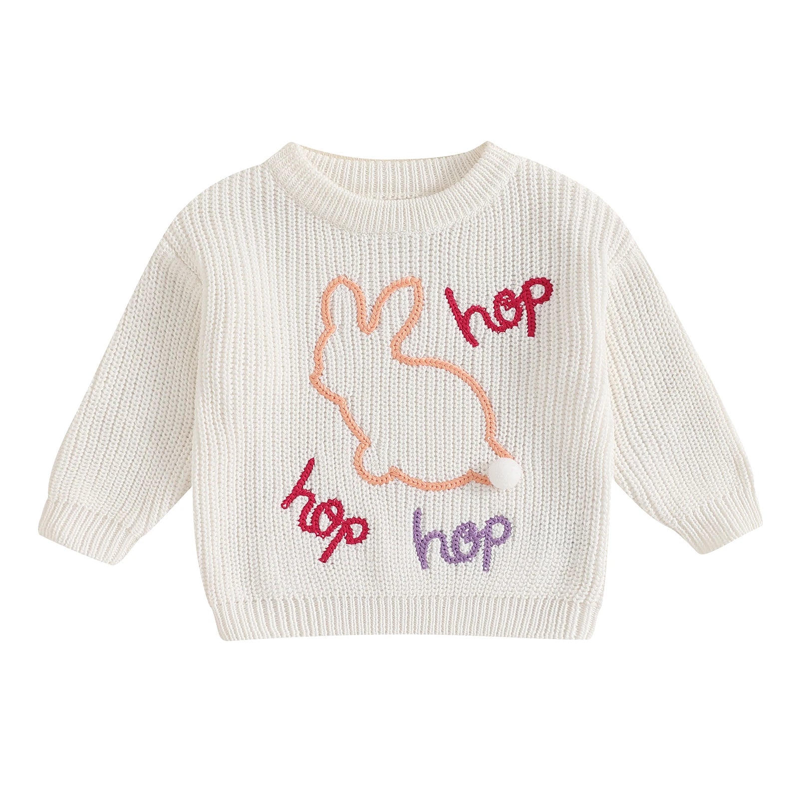 Hop Hop Hop Embroidery Pullover