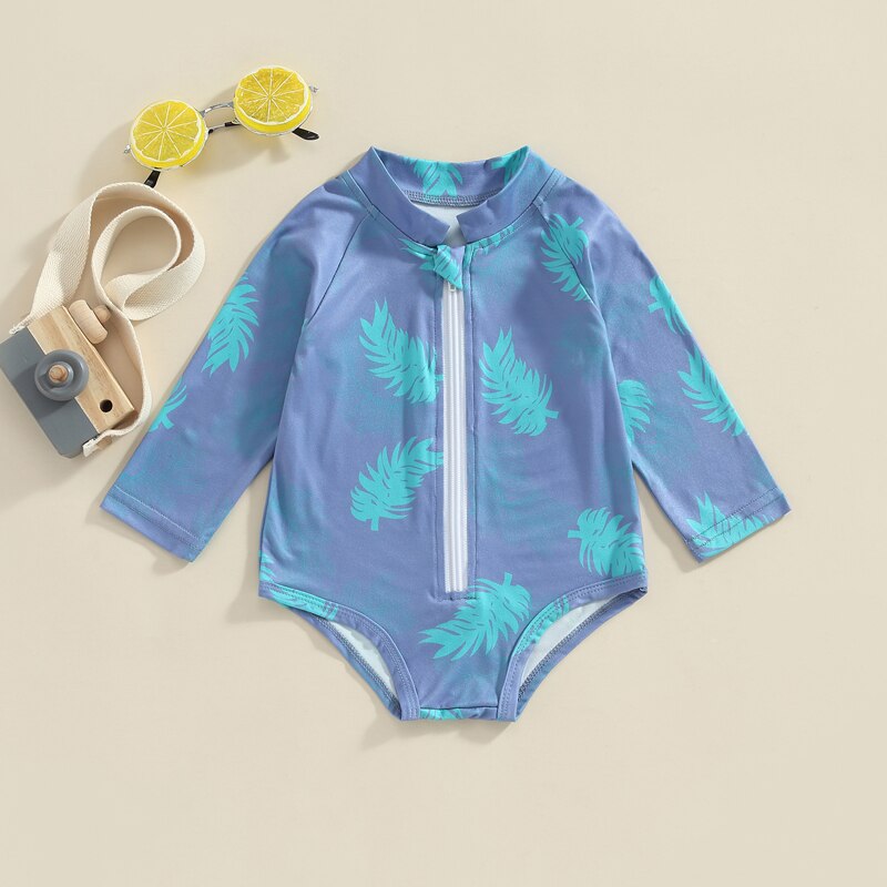 baby swim long sleeve zip suit