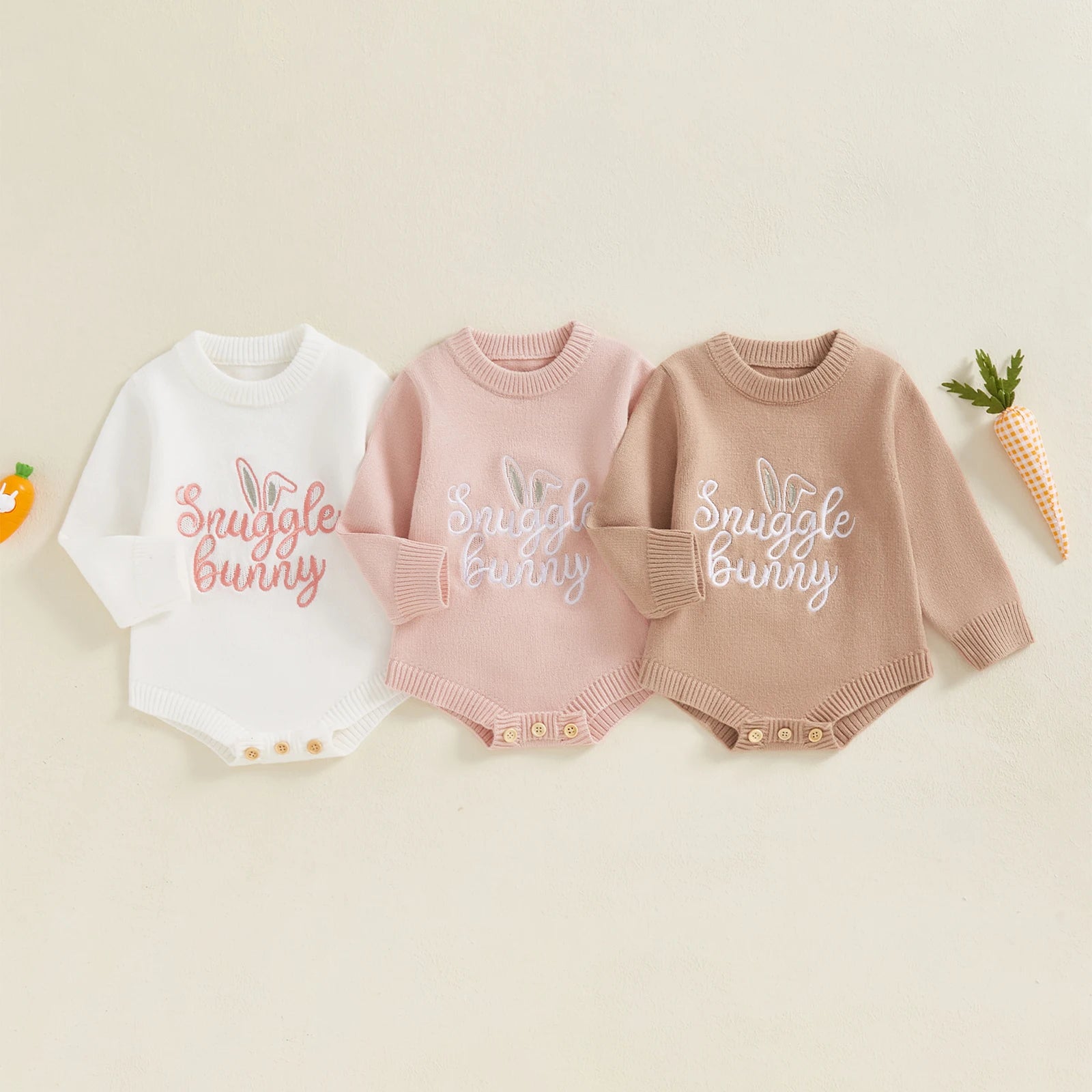 Snuggle Bunny Embroidery Romper