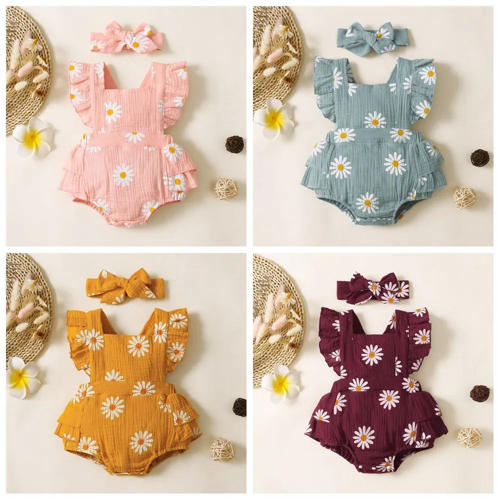 Daisy Ruffle Romper & Headband