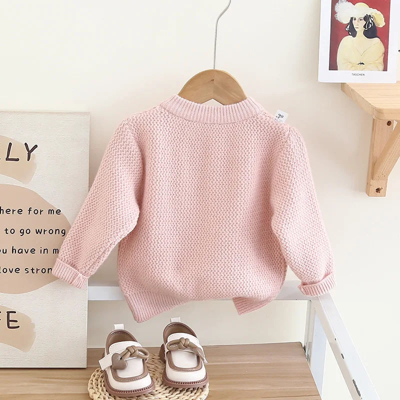 Pom Pom Pastel Contrast Heart Cardigan