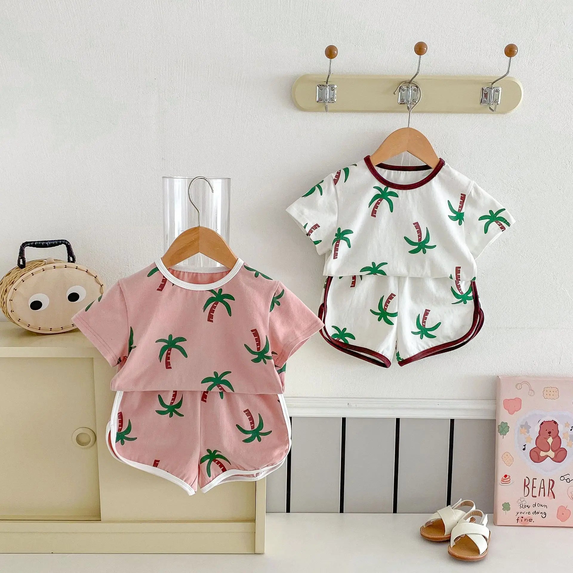 Palm Print Shorts & Tee Set
