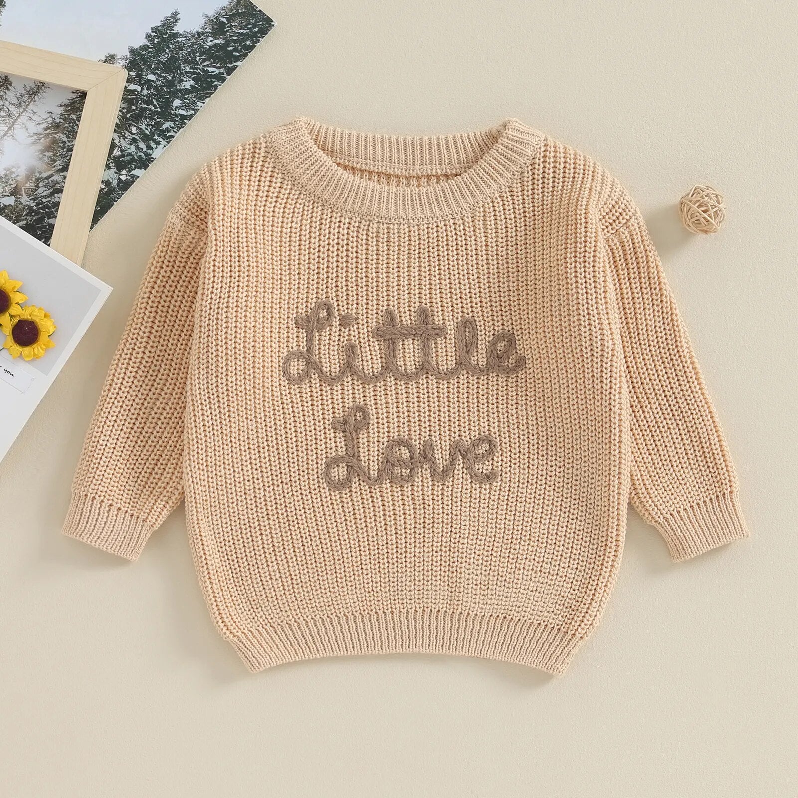 Little Love Knitted Embroidery Pullover