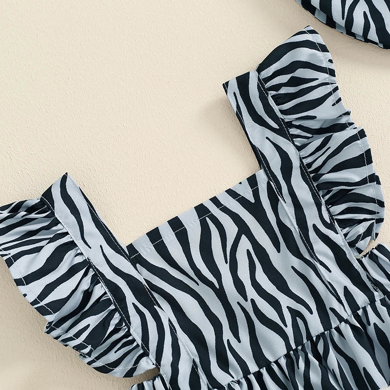 Zebra Print Romper & Sunhat