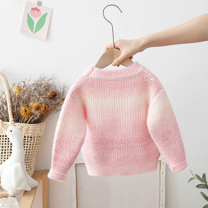 Ombre Ruffled Fluffy Heart Jumper