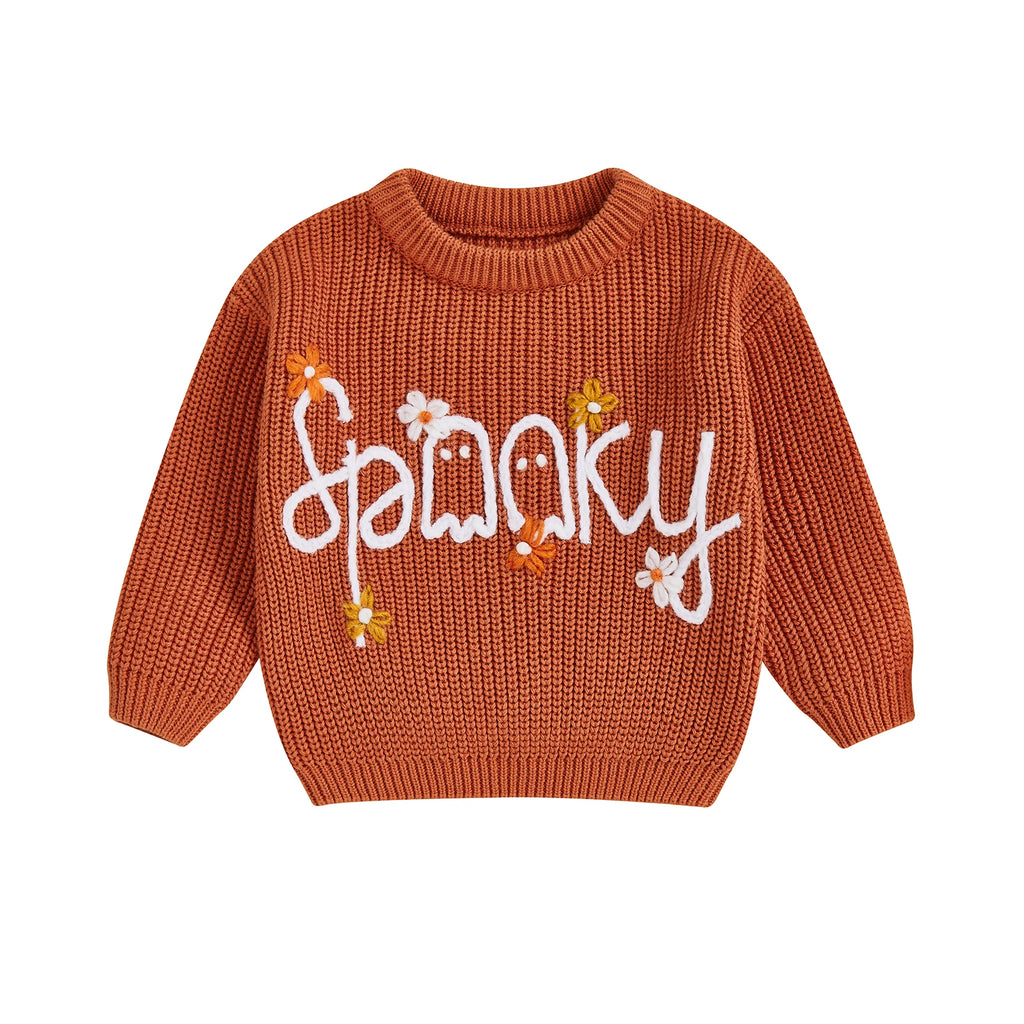 Spooky Floral Embroidered Pullover