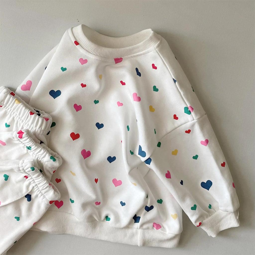 Heart Print Loungewear Set