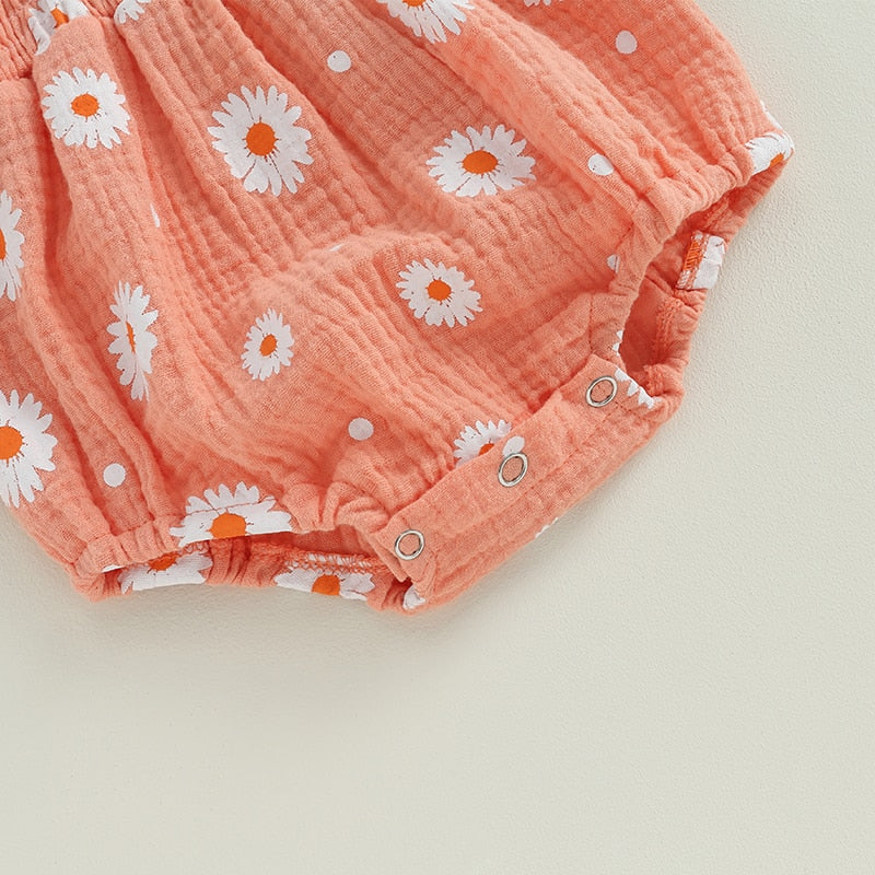 Daisy Print Bandage Romper & Headband