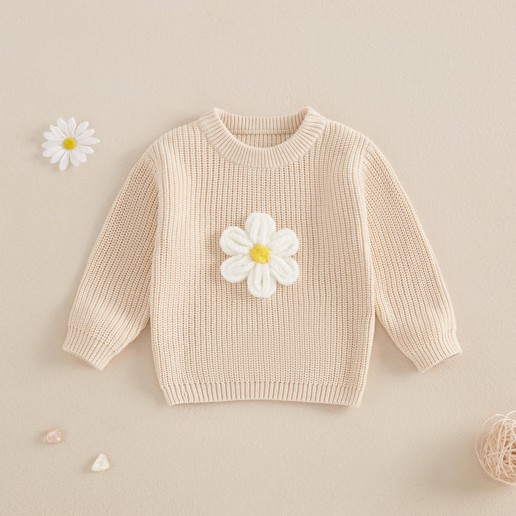 3D Flower Embroidery Pullover