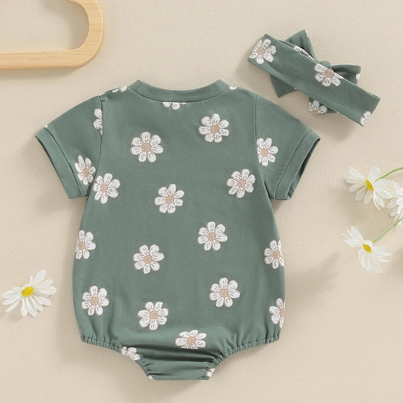 Tiny Daisy Print Bodysuit & Headband