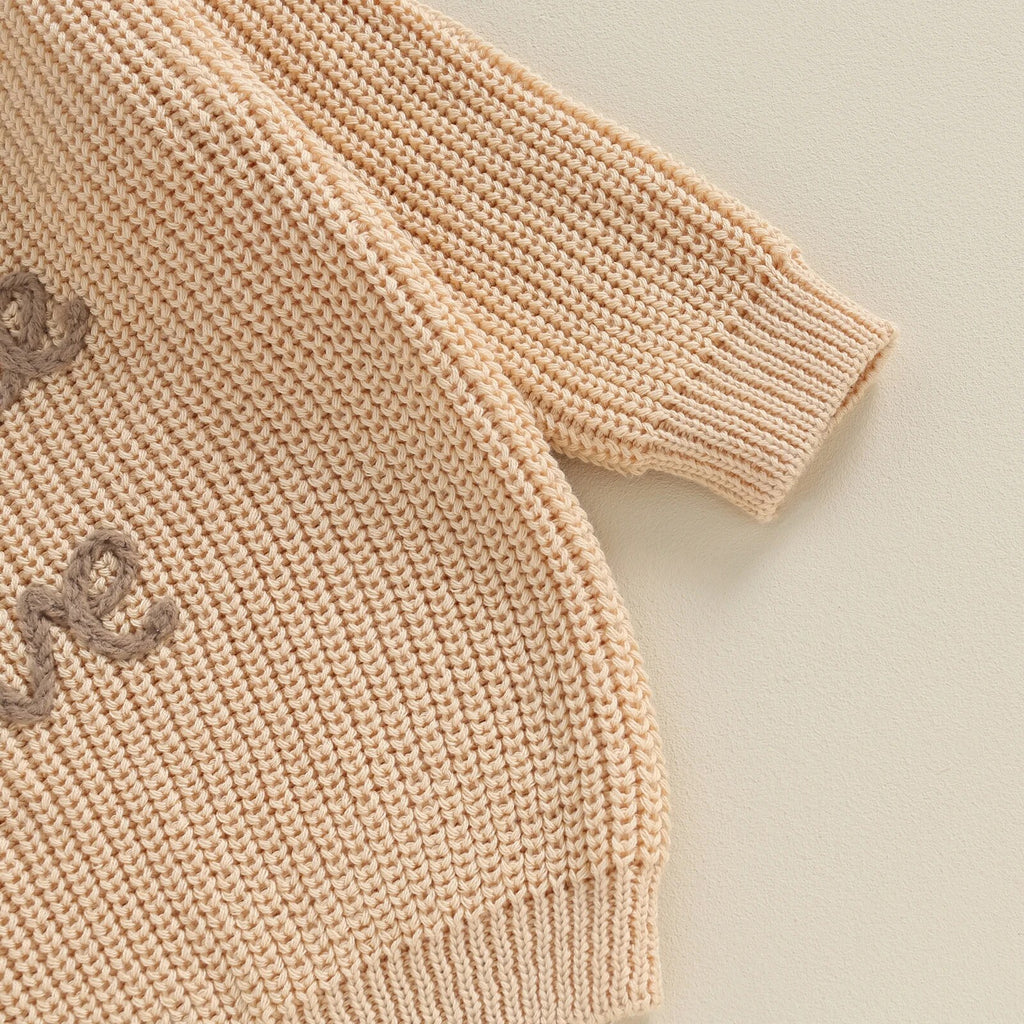 Little Love Knitted Embroidery Pullover