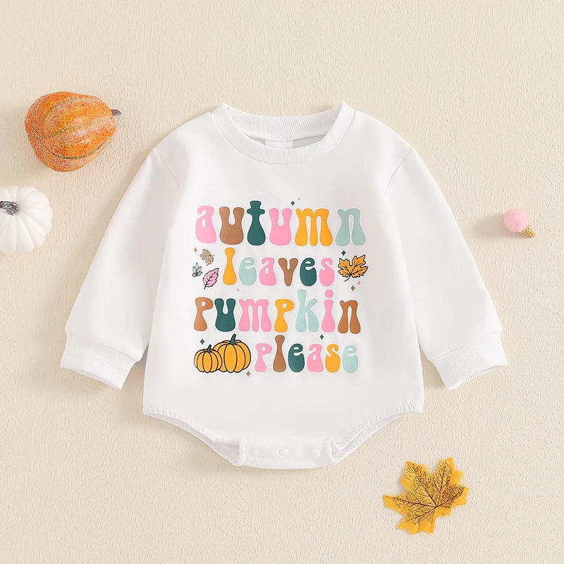 Autumn Leaves Pumpkin Please Romper