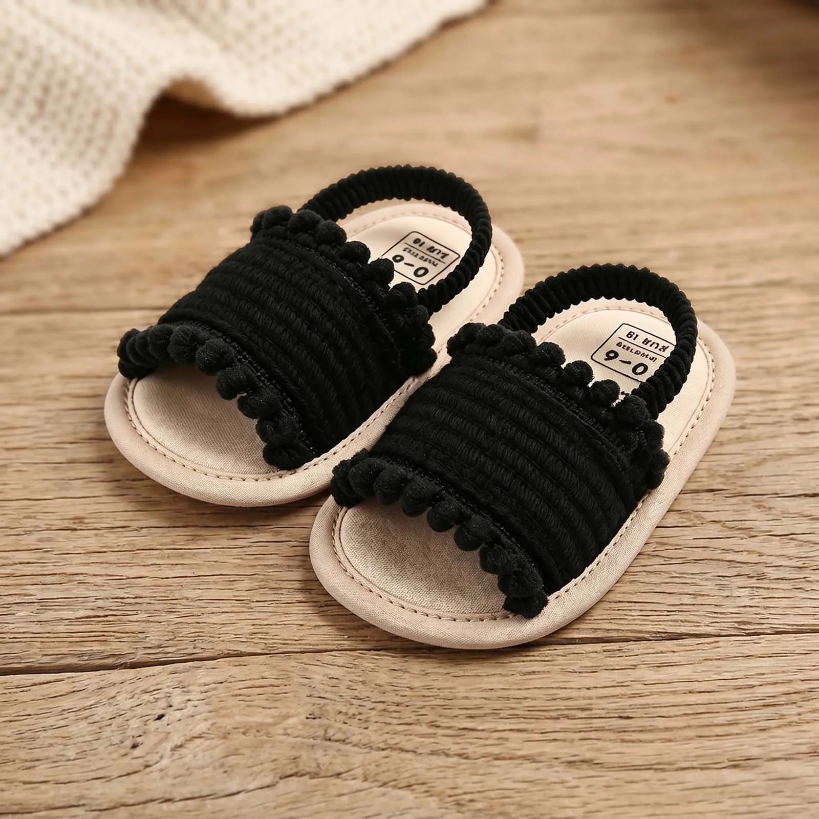 Pom Pom Trim Sandals