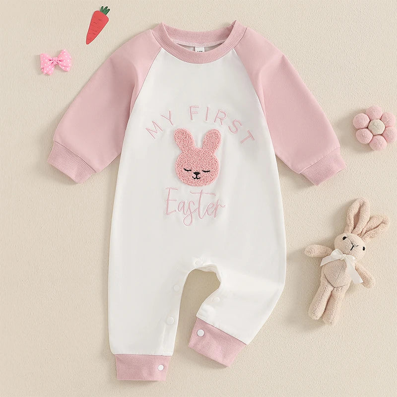 My First Easter Bunny Embroidery Romper