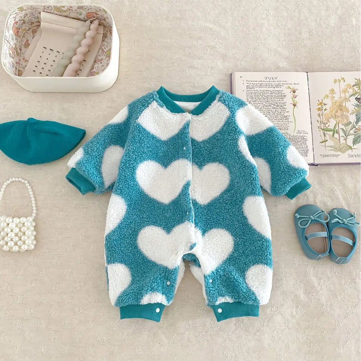 Love Heart Plush Jumpsuit