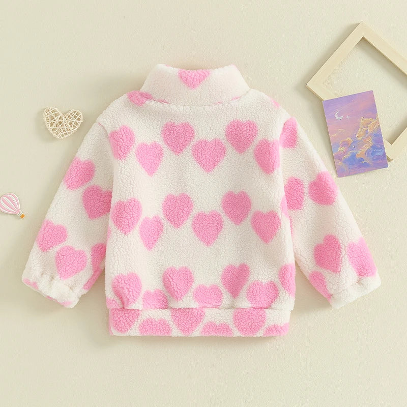 Pink Love Heart Fleece