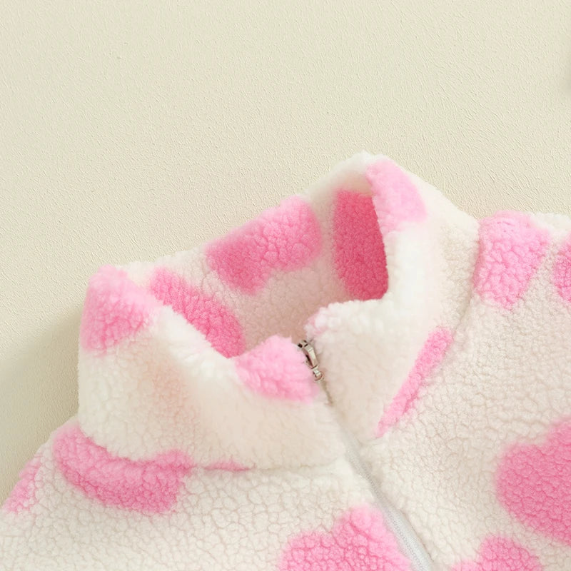 Pink Love Heart Fleece