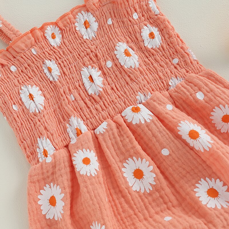 Daisy Print Bandage Romper & Headband