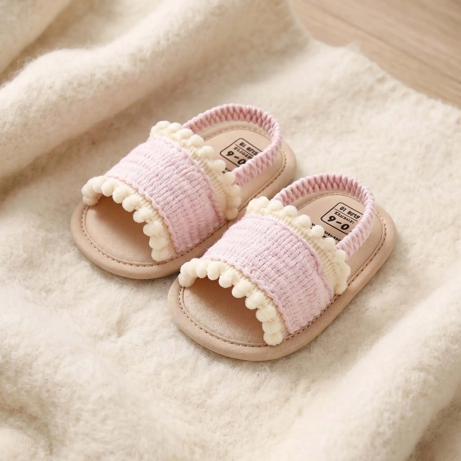Pom Pom Trim Sandals