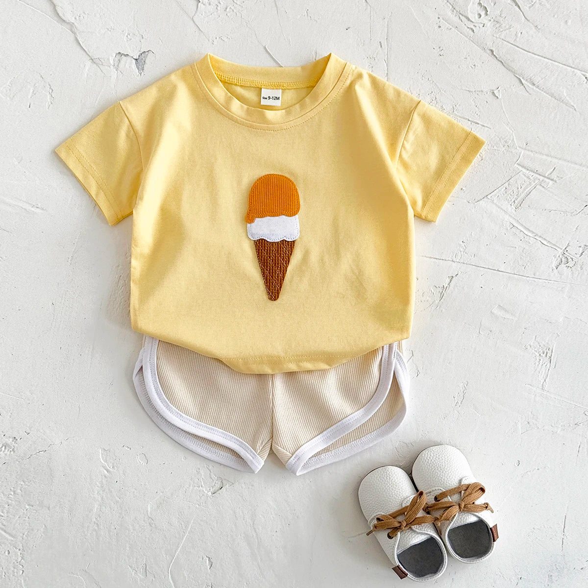 Retro Ice-cream Tee & Shorts Set