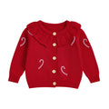 Candy Cane Embroidery Cardigan