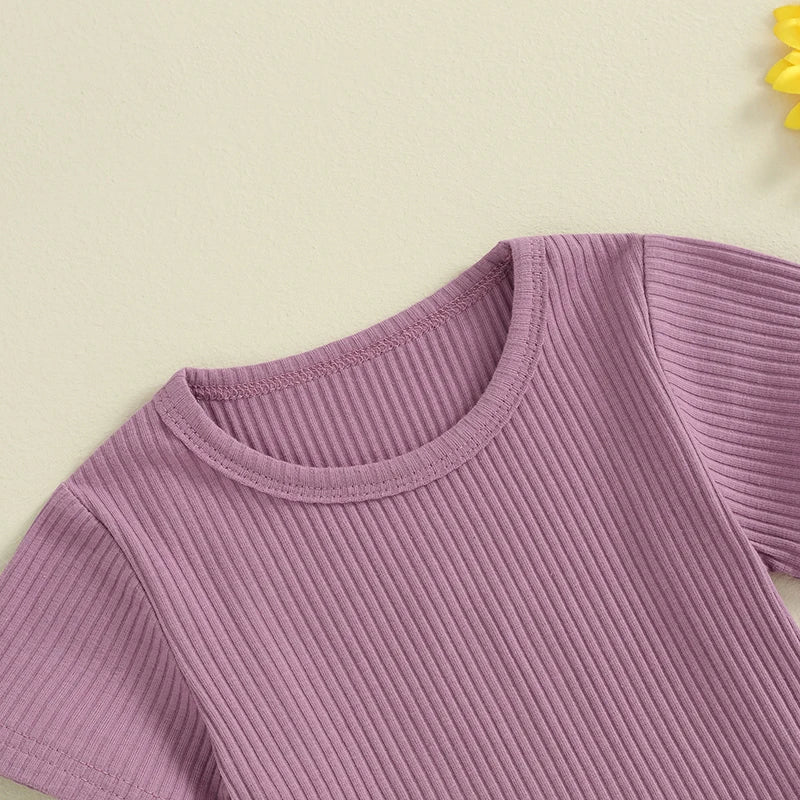 Daisy Dungarees & Ribbed Tee Set