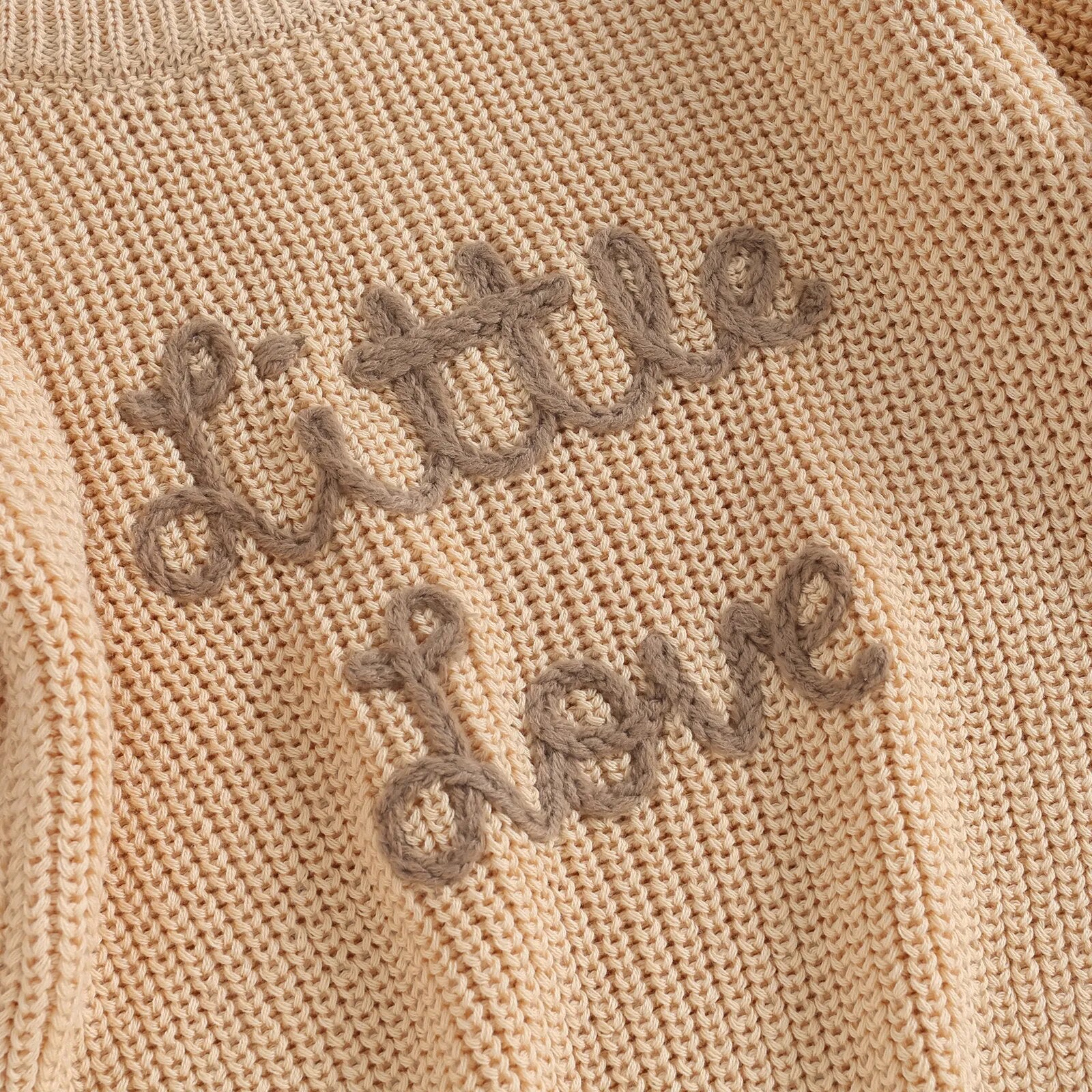 Little Love Knitted Embroidery Pullover