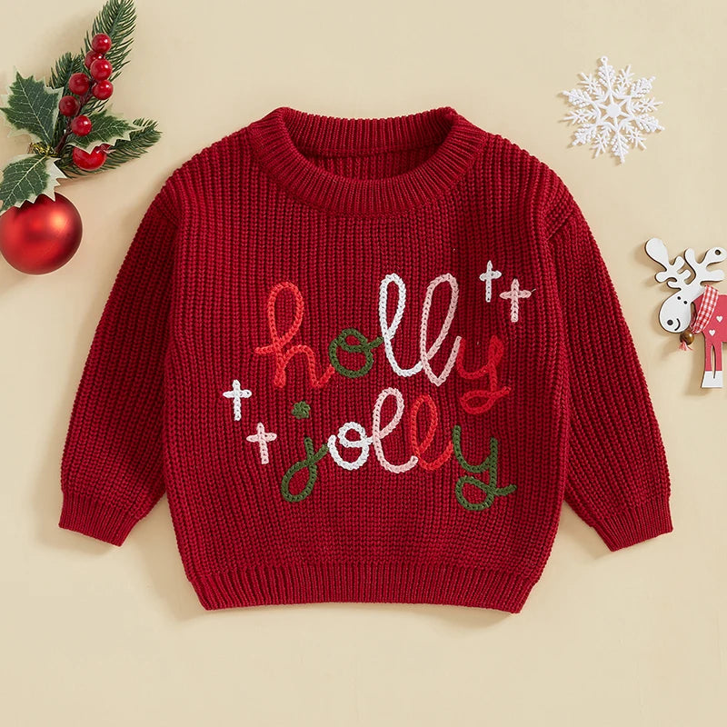 Holly Jolly Embroidery Jumper