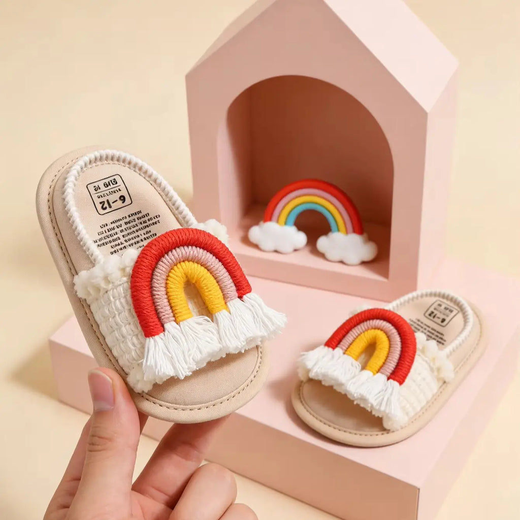 Fluffy Rainbow Sandals
