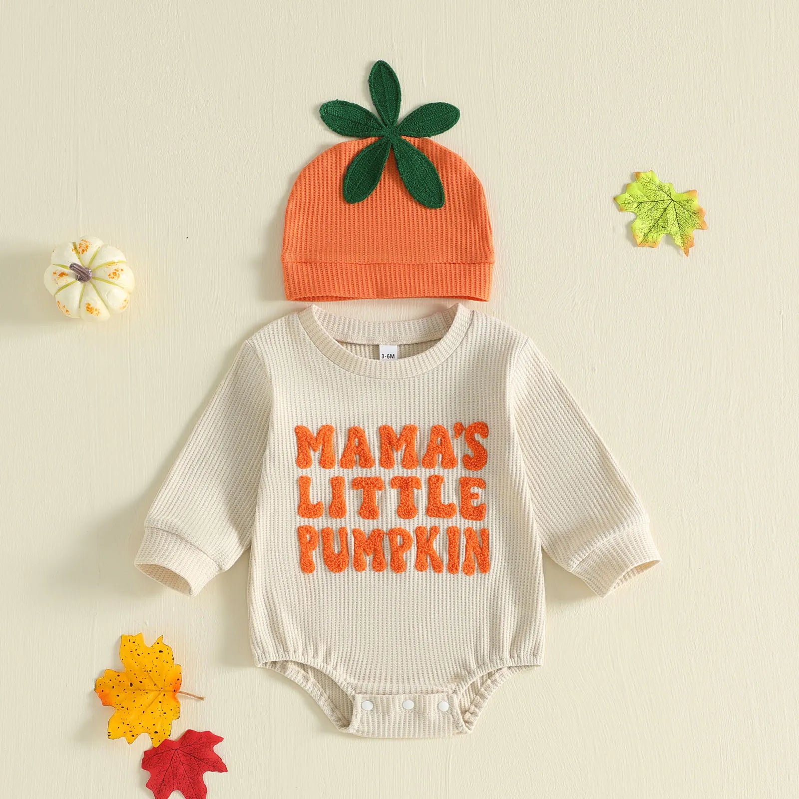 Mama's Little Pumpkin Romper & Hat Set