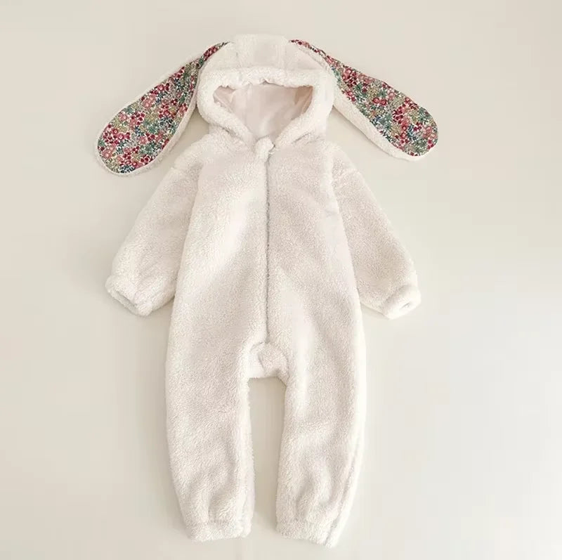 Floral Bunny Ear Fleece Onesie