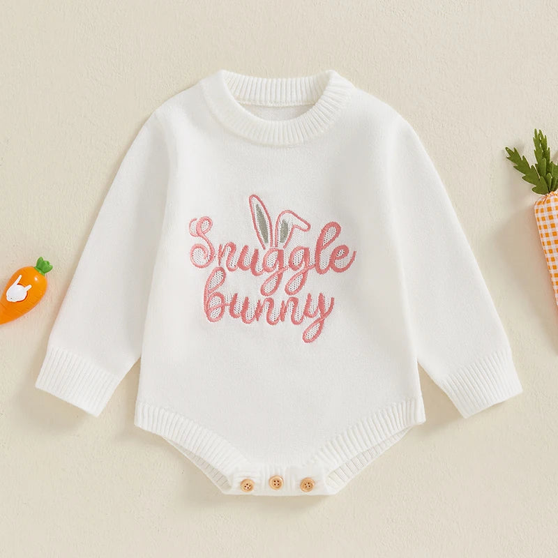 Snuggle Bunny Embroidery Romper