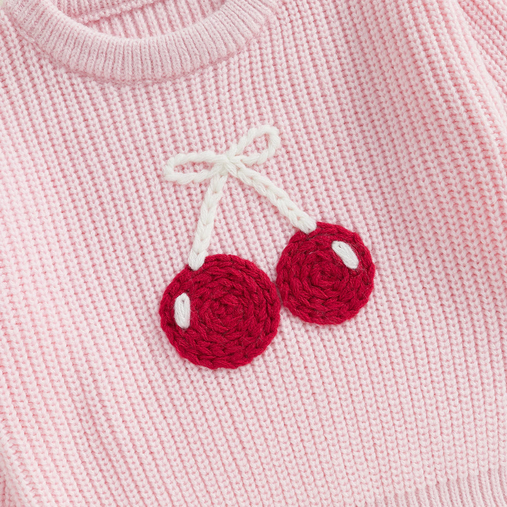 Cherry Embroidery Pullover