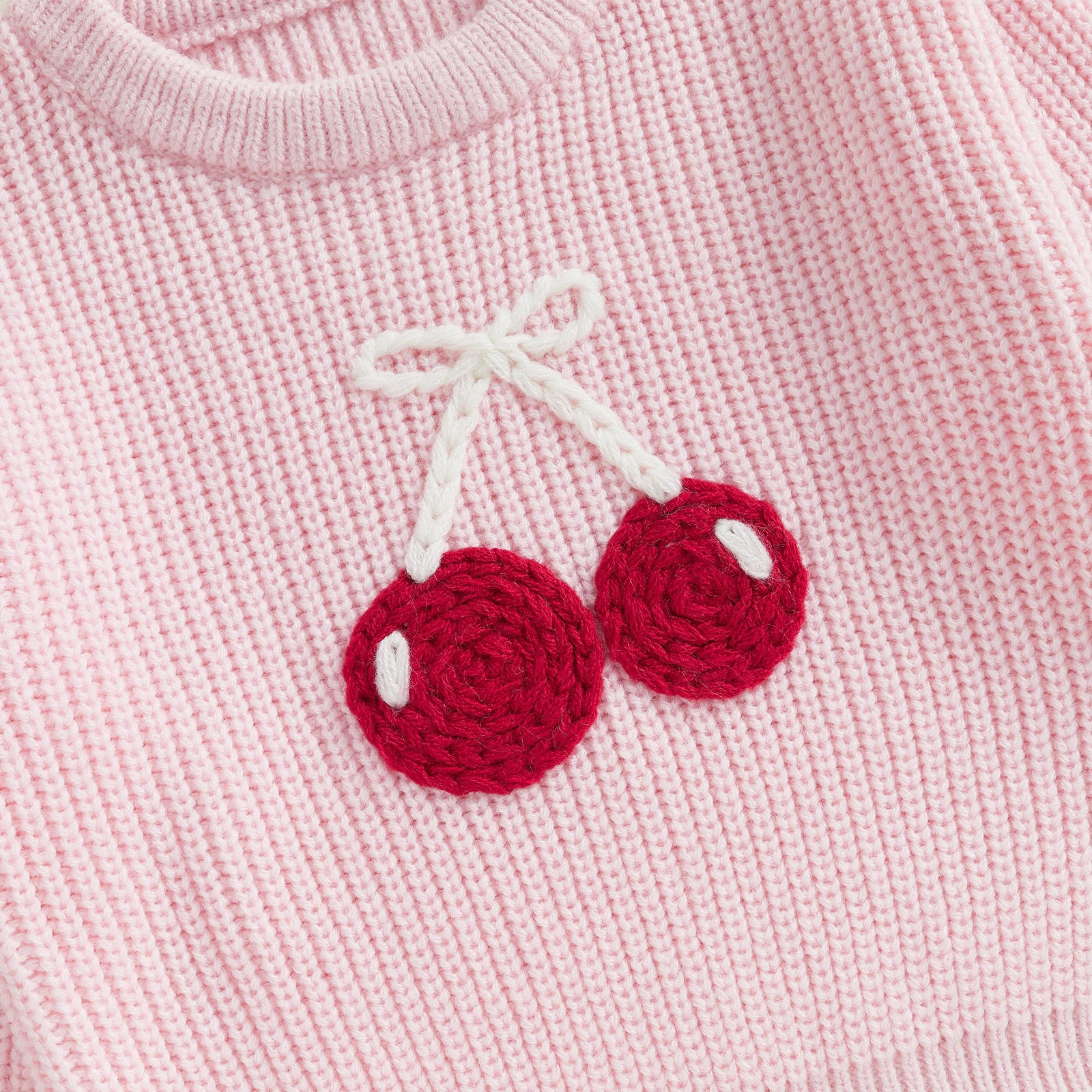 Cherry Embroidery Pullover